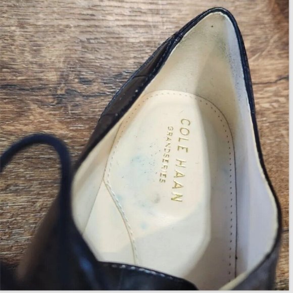 Cole Haan Grand Series 360 Oxford Croc Embossed Leather Shoes - Picture 14 of 16